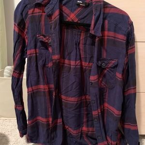 BDG Urban Outfitters Navy and Red Flannel